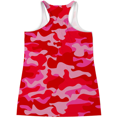 Hot Pink Camouflage Print Women's Racerback Tank Top