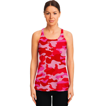 Hot Pink Camouflage Print Women's Racerback Tank Top