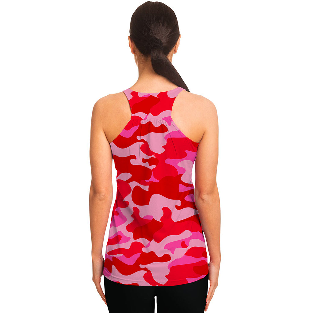 Hot Pink Camouflage Print Women's Racerback Tank Top