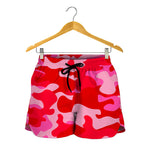 Hot Pink Camouflage Print Women's Shorts