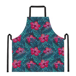 Hot Pink Hibiscus Tropical Pattern Print Apron