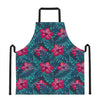 Hot Pink Hibiscus Tropical Pattern Print Apron