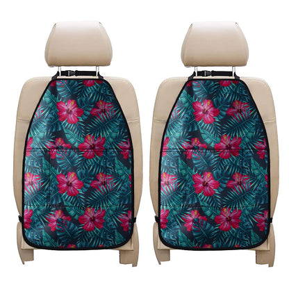 Hot Pink Hibiscus Tropical Pattern Print Car Seat Organizers