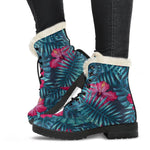 Hot Pink Hibiscus Tropical Pattern Print Comfy Boots GearFrost