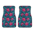 Hot Pink Hibiscus Tropical Pattern Print Front Car Floor Mats