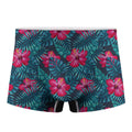 Hot Pink Hibiscus Tropical Pattern Print Men's Boxer Briefs
