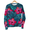 Hot Pink Hibiscus Tropical Pattern Print Men's Crewneck Sweatshirt GearFrost