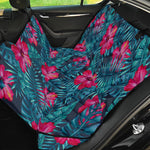 Hot Pink Hibiscus Tropical Pattern Print Pet Car Back Seat Cover