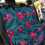 Hot Pink Hibiscus Tropical Pattern Print Pet Car Back Seat Cover