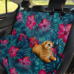 Hot Pink Hibiscus Tropical Pattern Print Pet Car Back Seat Cover