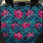 Hot Pink Hibiscus Tropical Pattern Print Pet Car Back Seat Cover