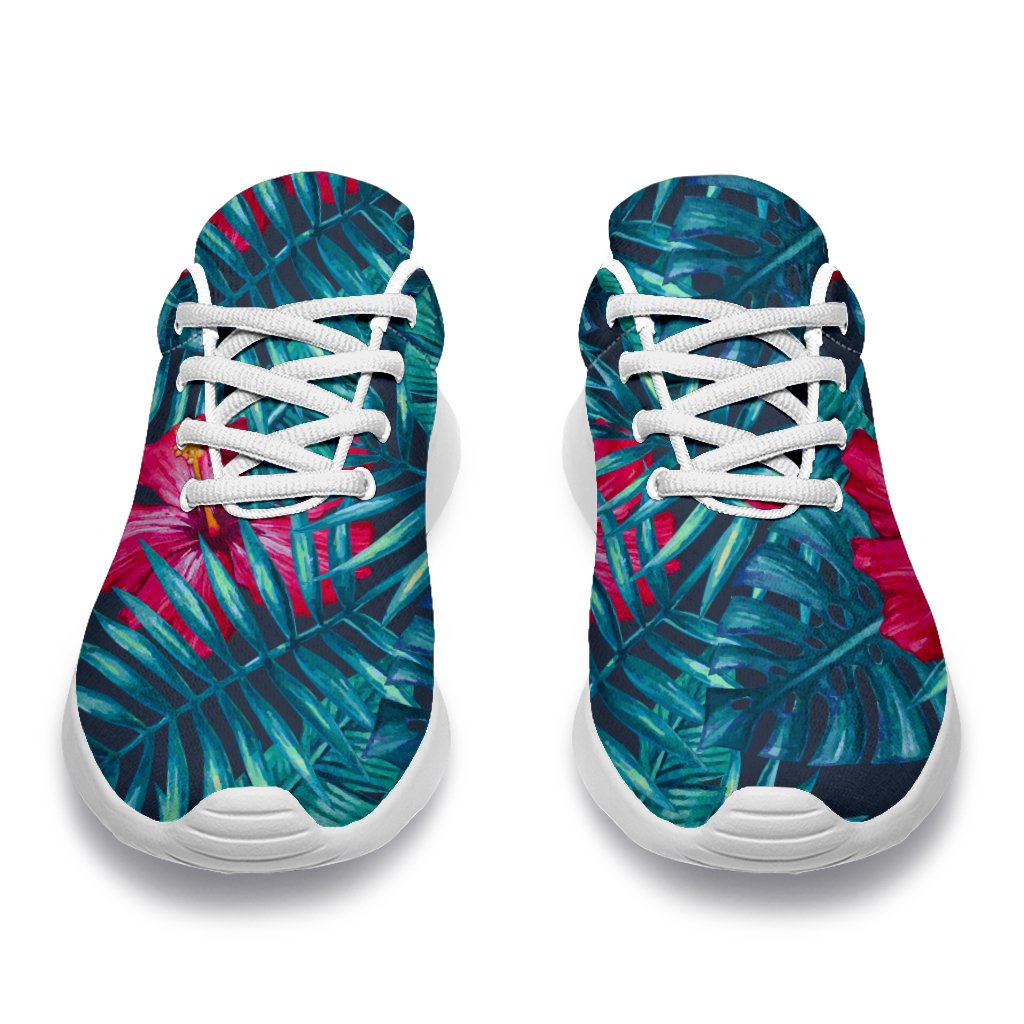 Hot Pink Hibiscus Tropical Pattern Print Sport Shoes GearFrost