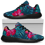 Hot Pink Hibiscus Tropical Pattern Print Sport Shoes GearFrost