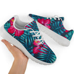 Hot Pink Hibiscus Tropical Pattern Print Sport Shoes GearFrost