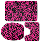 Hot Pink Leopard Print 3 Piece Bath Mat Set