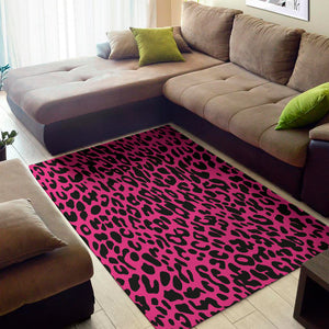 Hot Pink Leopard Print Area Rug