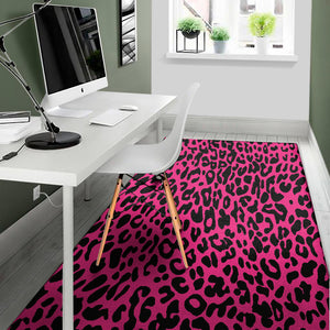 Hot Pink Leopard Print Area Rug