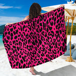 Hot Pink Leopard Print Beach Sarong Wrap