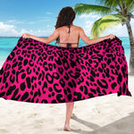 Hot Pink Leopard Print Beach Sarong Wrap