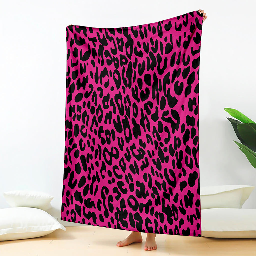 Hot Pink Leopard Print Blanket