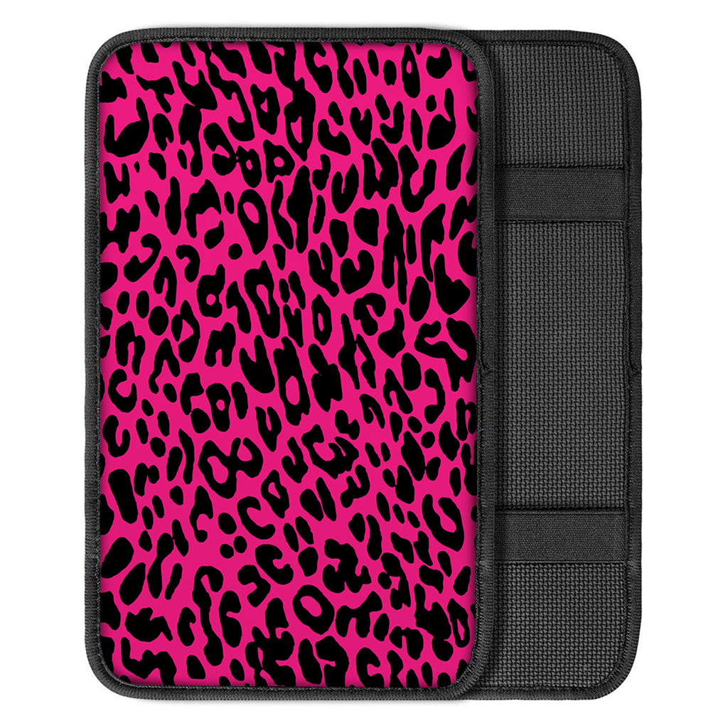 Hot Pink Leopard Print Car Center Console Cover