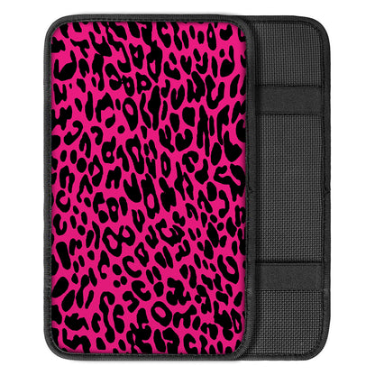 Hot Pink Leopard Print Car Center Console Cover
