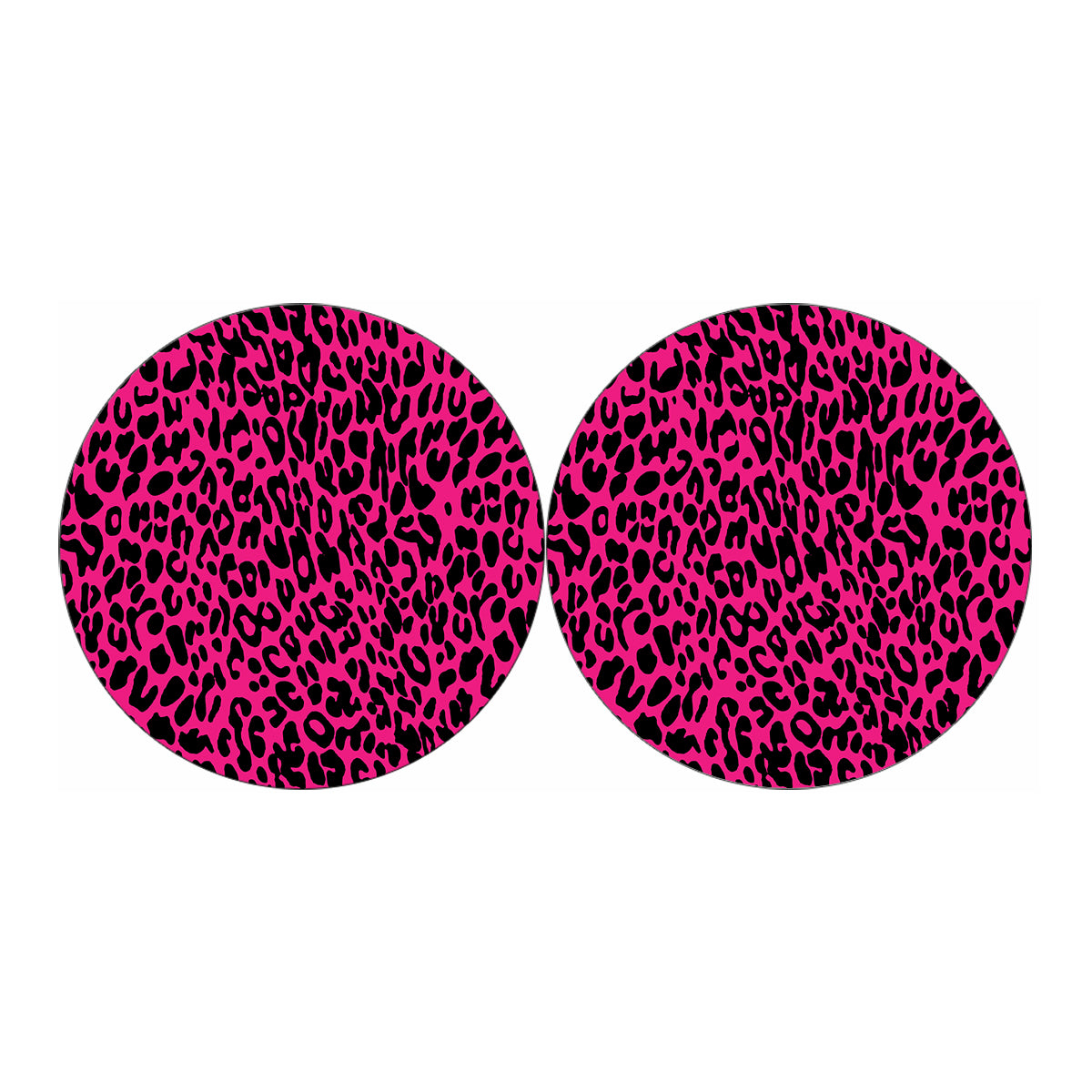 Hot Pink Leopard Print Car Coasters