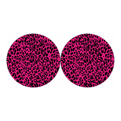 Hot Pink Leopard Print Car Coasters