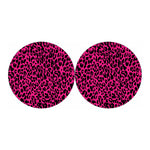 Hot Pink Leopard Print Car Coasters
