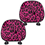 Hot Pink Leopard Print Car Headrest Covers
