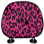 Hot Pink Leopard Print Car Headrest Covers