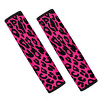 Hot Pink Leopard Print Car Seat Belt Covers