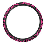 Hot Pink Leopard Print Car Steering Wheel Cover