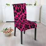 Hot Pink Leopard Print Dining Chair Slipcover