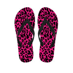 Hot Pink Leopard Print Flip Flops