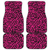 Hot Pink Leopard Print Front and Back Car Floor Mats