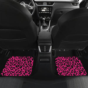 Hot Pink Leopard Print Front and Back Car Floor Mats