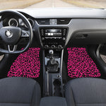 Hot Pink Leopard Print Front Car Floor Mats