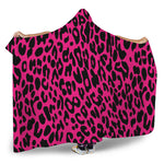 Hot Pink Leopard Print Hooded Blanket
