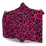 Hot Pink Leopard Print Hooded Blanket