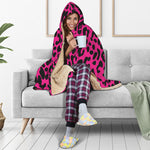 Hot Pink Leopard Print Hooded Blanket