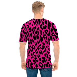 Hot Pink Leopard Print Men's T-Shirt