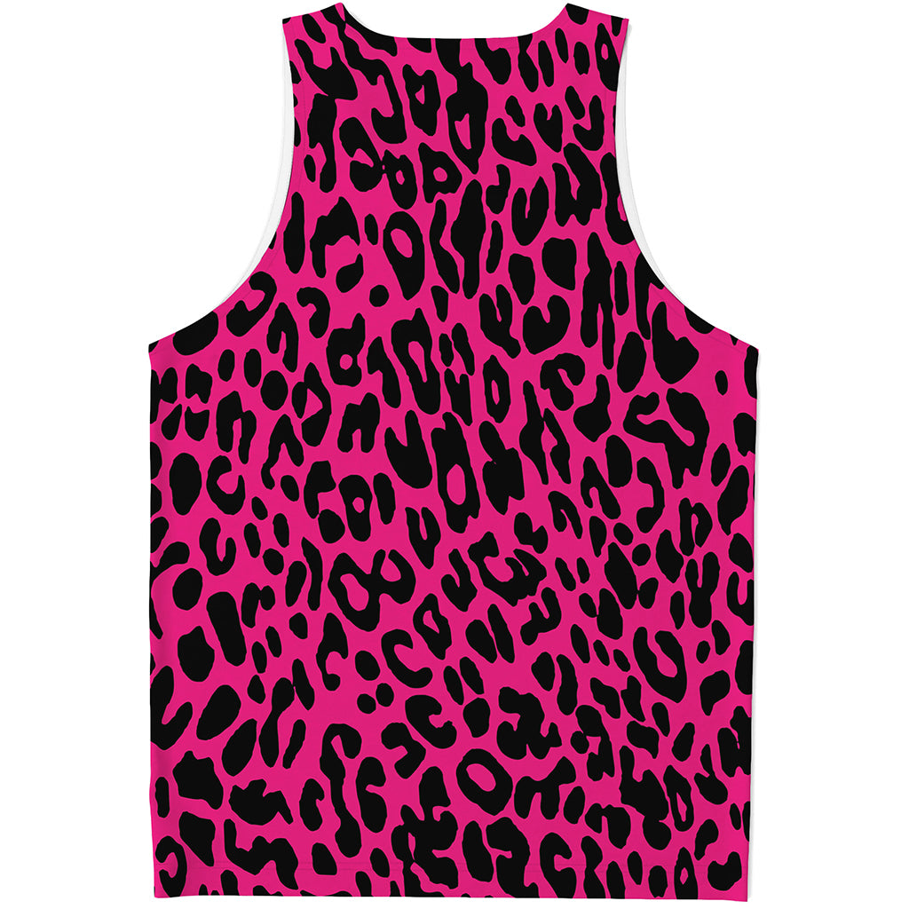 Hot Pink Leopard Print Men's Tank Top