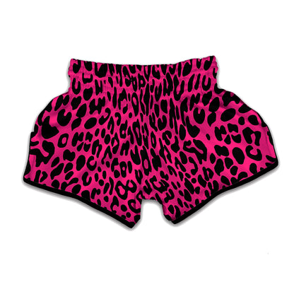 Hot Pink Leopard Print Muay Thai Boxing Shorts