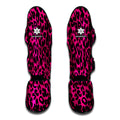 Hot Pink Leopard Print Muay Thai Shin Guards