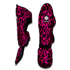 Hot Pink Leopard Print Muay Thai Shin Guard