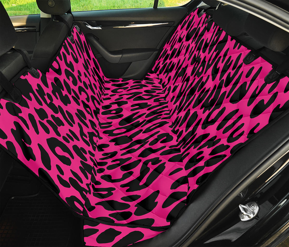 Hot Pink Leopard Print Pet Car Back Seat Cover