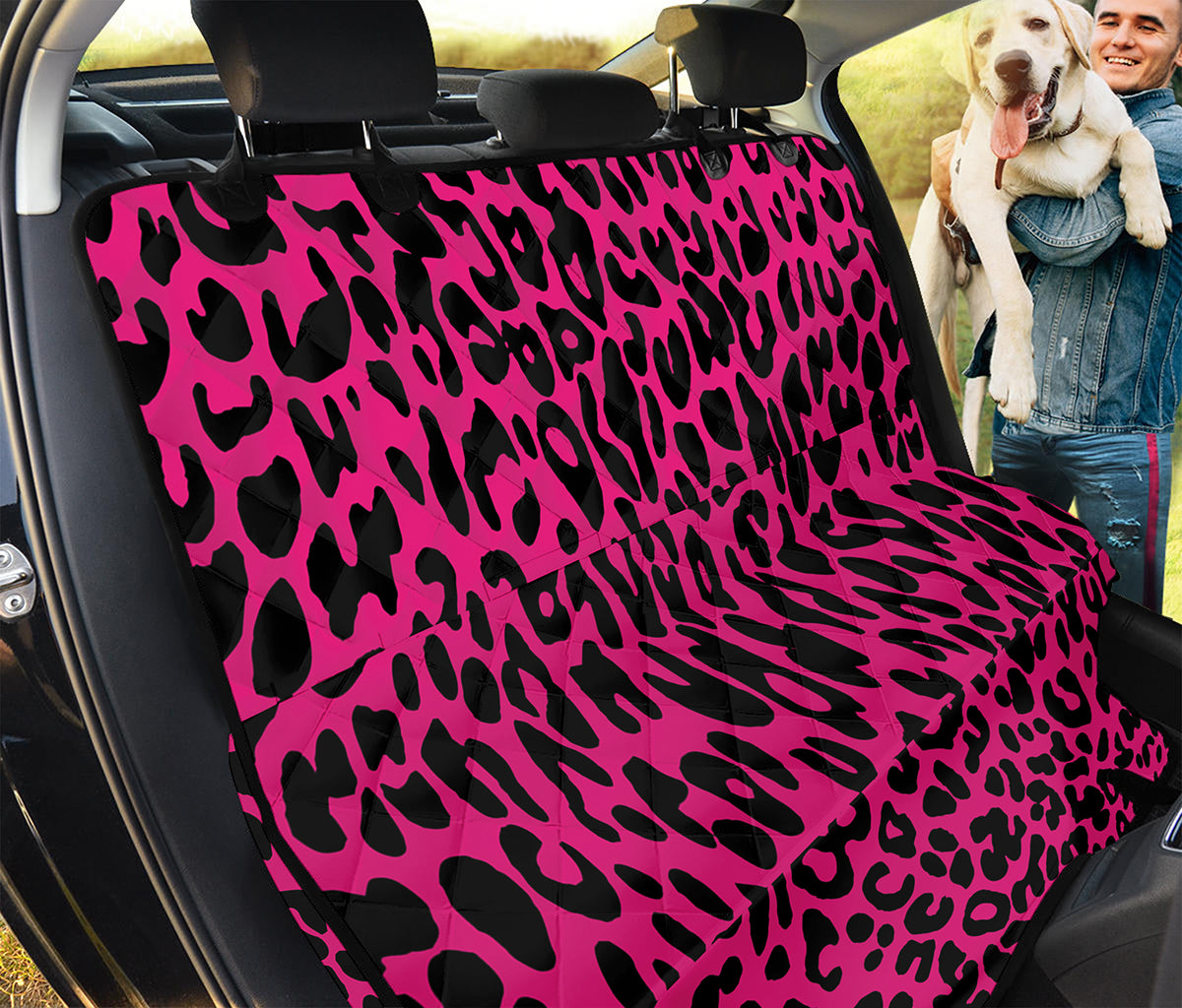 Hot Pink Leopard Print Pet Car Back Seat Cover