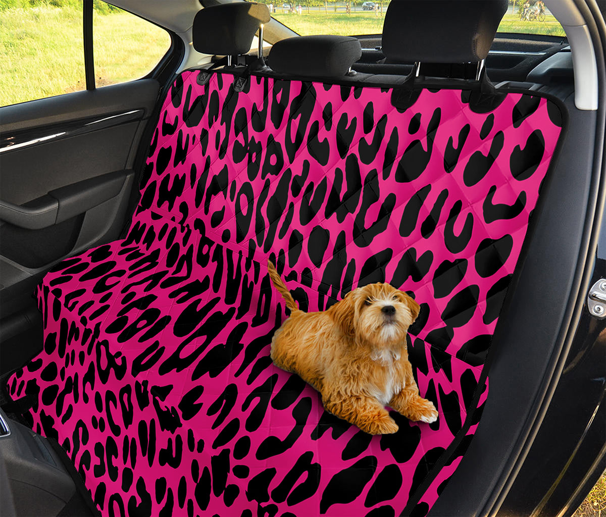 Hot Pink Leopard Print Pet Car Back Seat Cover