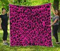 Hot Pink Leopard Print Quilt